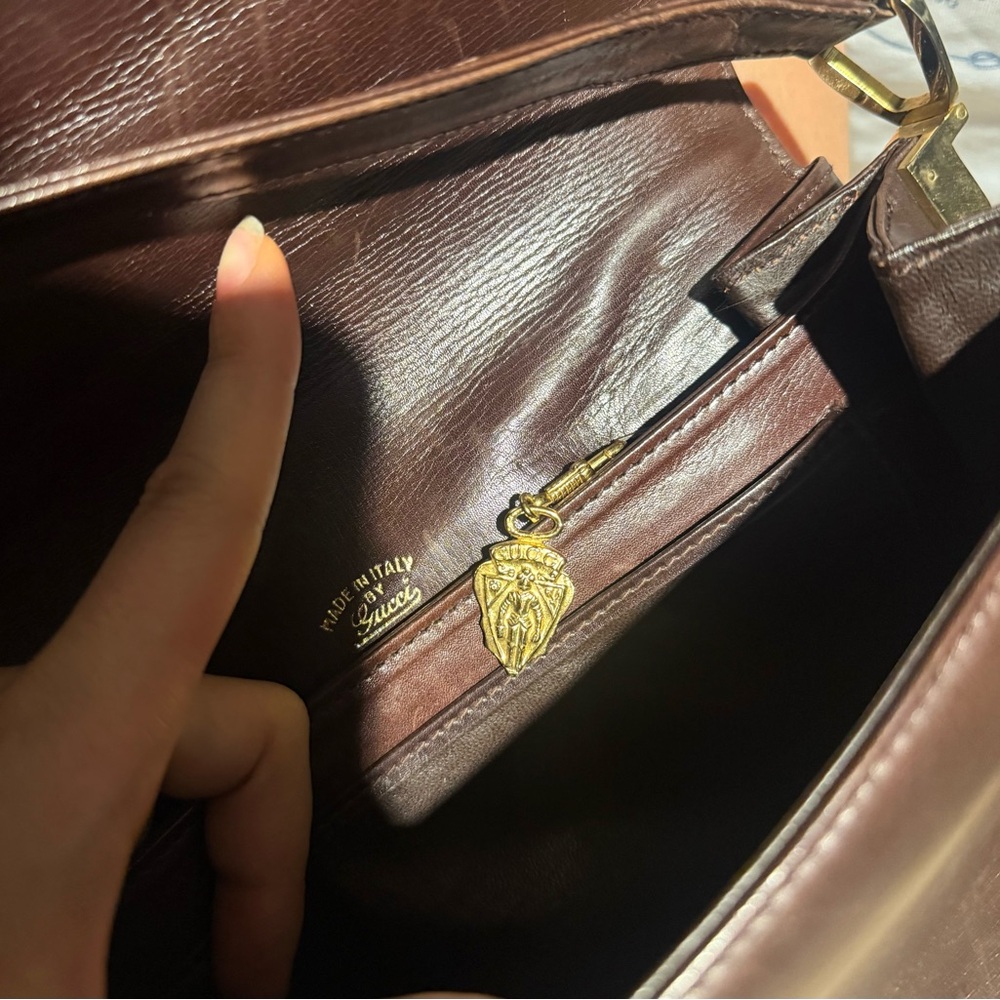 Vintage Gucci Chocolate Leather Shoulder Bag - Picture 7 of 7